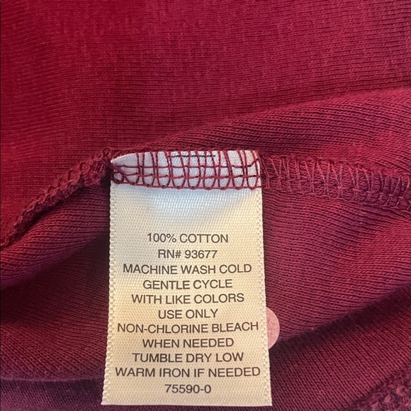 Liz Claiborne V-Neck Long Sleeve Top Burgundy red women’s size S - Picture 7 of 8